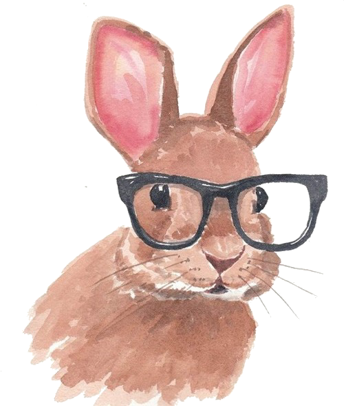 Chicken Nuggets - Bunny With Glasses Drawing (500x590), Png Download