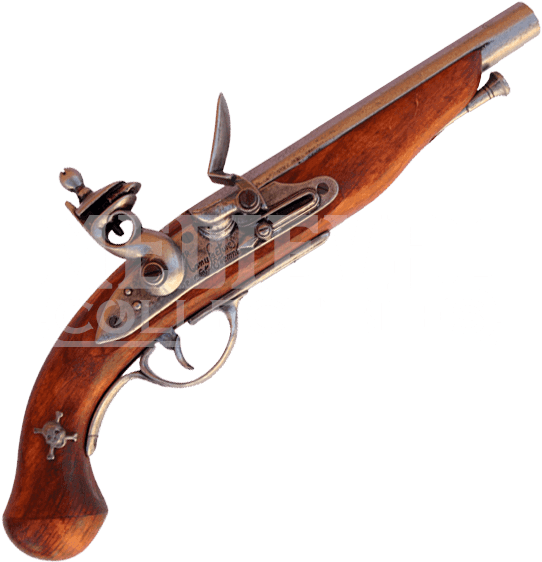 Grey Pirate Flintlock Pistol - Pirate Pistol Png (563x563), Png Download