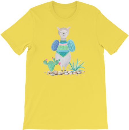 Watercolor Cute Llama Print - Nugget T Shirt (480x480), Png Download