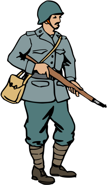 Italian Soldier Clip Art At Clipart - World War 2 Soldier Cartoon (342x593), Png Download