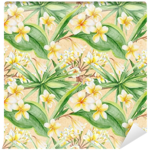 Watercolor Tropical Pattern With Sand Wall Mural • - Photography (400x400), Png Download