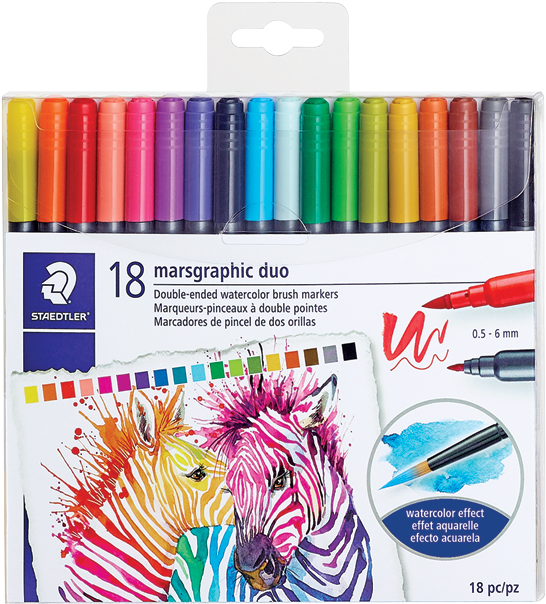 Enlarge Image - Marsgraphic Duo Watercolor Brush Markers (650x650), Png Download
