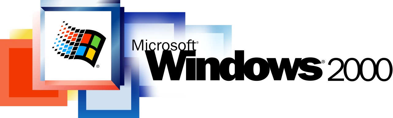Windows 2000 Logo - Microsoft Windows 2000 Logo (1282x387), Png Download