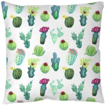 Watercolor Cactus Seamless Pattern - Cute Watercolor Cactus (400x400), Png Download