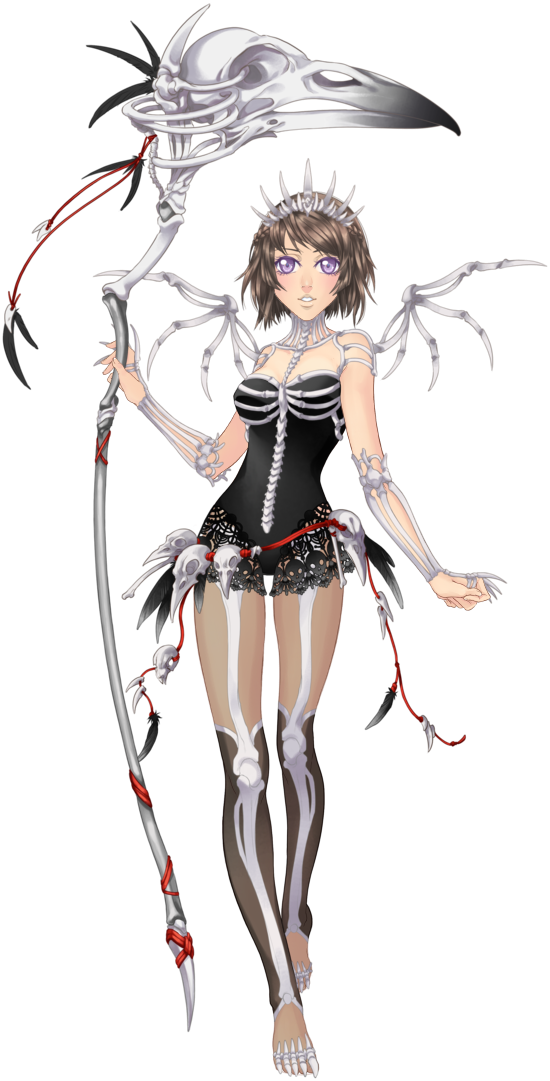 Outfit Skeleton Witch - Skeleton Witch Eldarya (550x1081), Png Download
