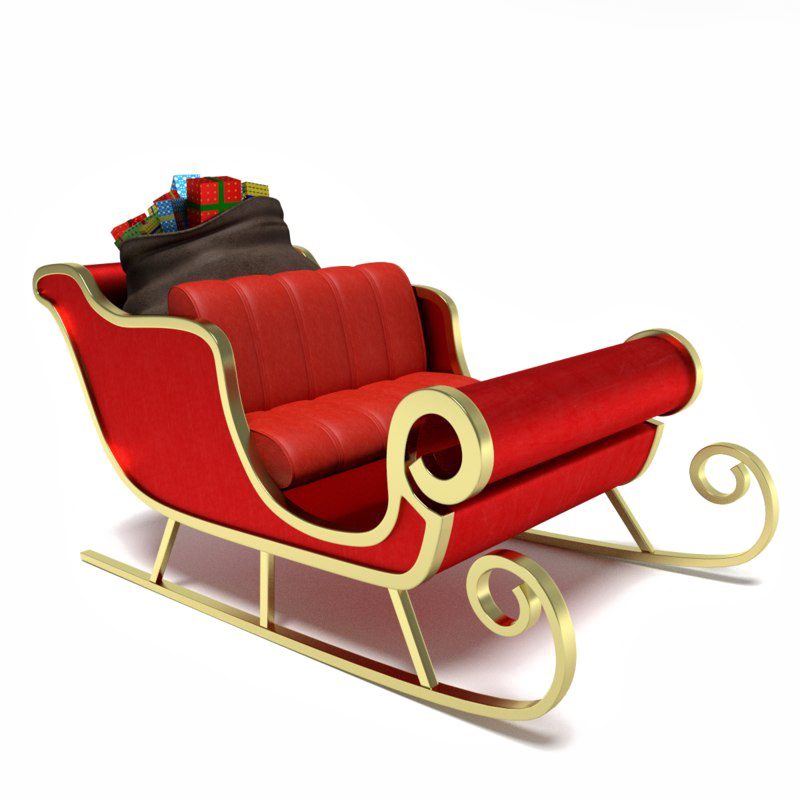 Santa Sleigh Png Image Transparent - Sleigh Png (800x800), Png Download