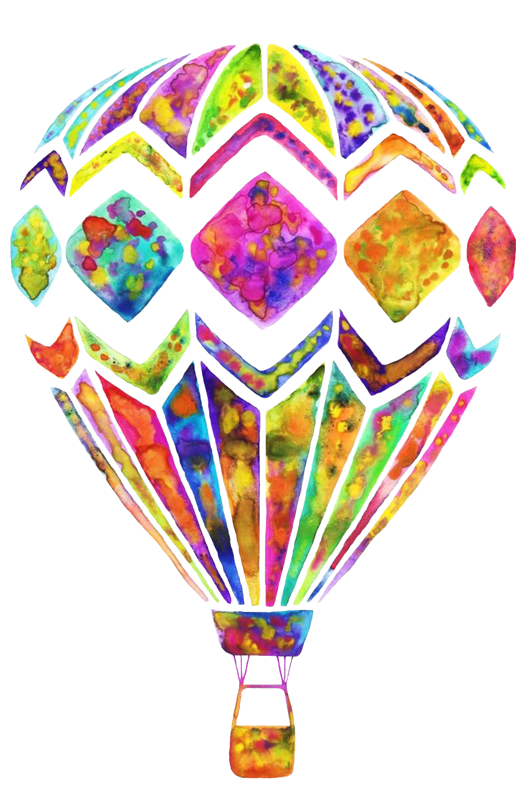 Report Abuse - Hot Air Balloon Watercolour (1024x1577), Png Download