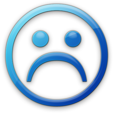 Blur Clipart Sad Face - Sad Smiley Face Blue (420x420), Png Download