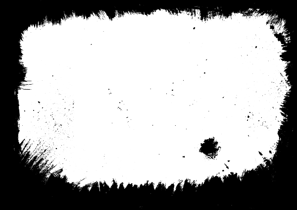 Grunge Free Png Image - Black Paint Frame Png (600x424), Png Download