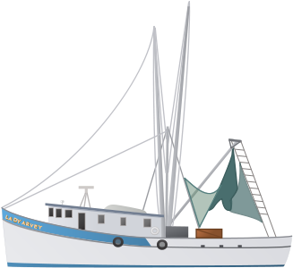 Pencil And In Color - Fishing Boat Clipart Png (376x345), Png Download