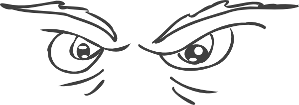 How To Set Use Grey Angry Eyes Clipart (600x211), Png Download