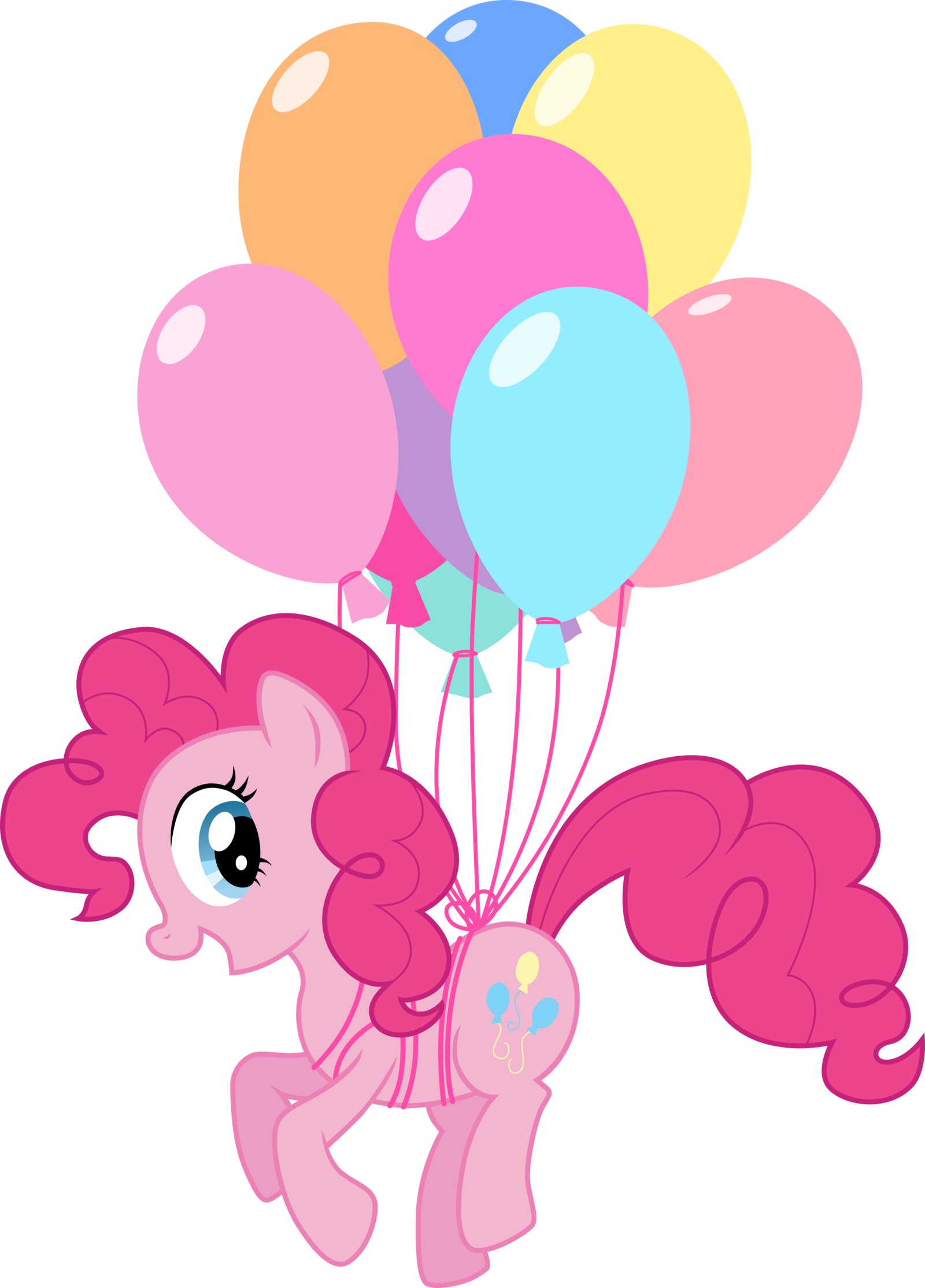 My Little Pony Birthday - Pinkie Pie With Balloons (1600x2228), Png Download