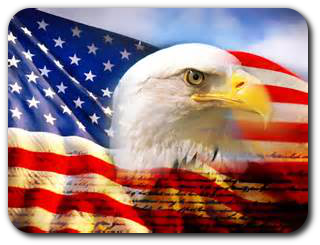 Memorial Day - American Flag With A Eagle (775x245), Png Download