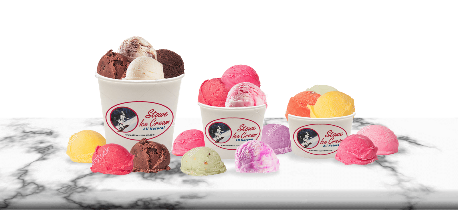 Homemade, All Natural Ice Cream - All Ice Creams Png (1600x741), Png Download