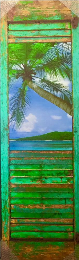 Palm In Shutter Frame Panoramic Print - Shutter (1000x1000), Png Download