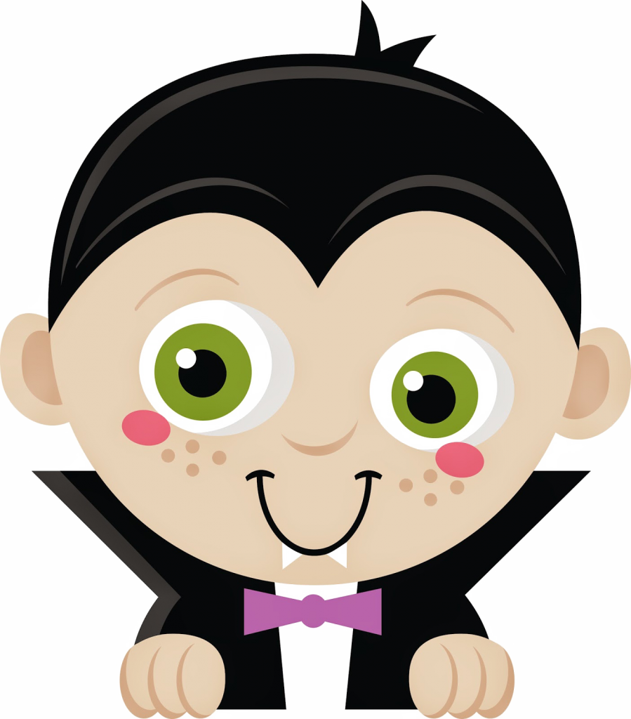 Cute Halloween Vector Free Png Image - Halloween Cute Vampire Clipart (899x1024), Png Download