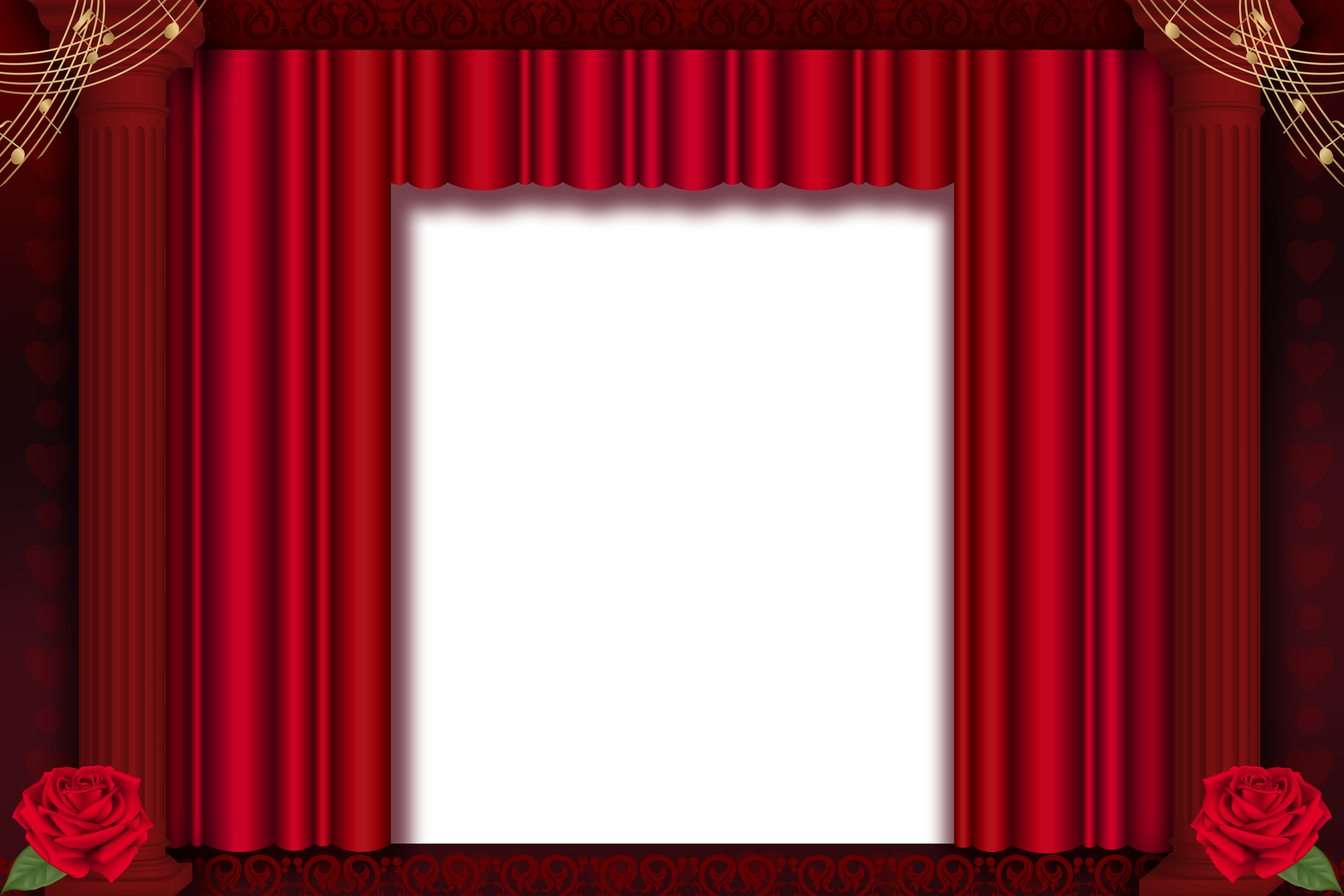 Graphic Freeuse Stock Red Transparent Png Frame Gallery - Curtain Frame Transparent Background (6000x4000), Png Download