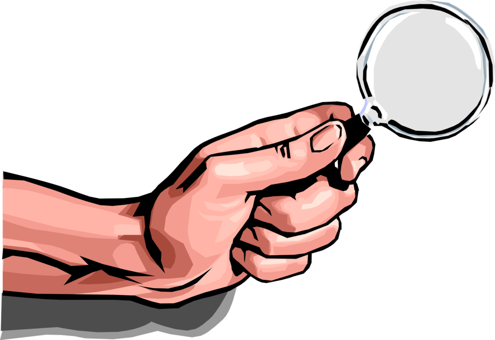 Vector Illustration Of Hand With Magnification Through - Organization (1018x700), Png Download