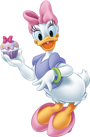 Graphic Library Stock Dessert Daisy Transparentpng - Daisy Duck With Cupcake (330x484), Png Download