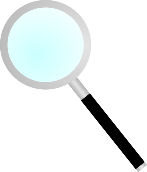 Magnifier,magnifying Glass,blue,black,gray - Magnifying Glass (500x585), Png Download