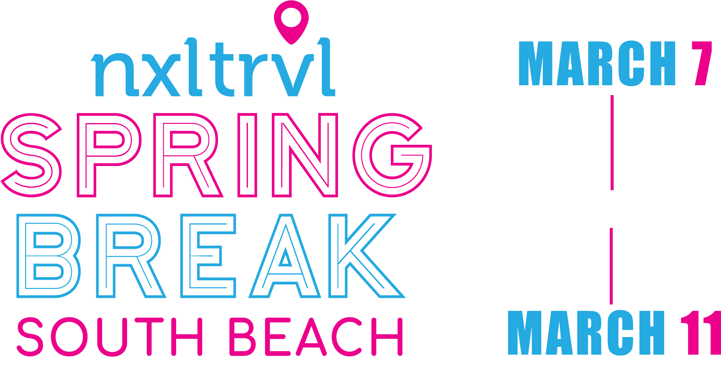 Spring Break 2018 Experience The Nxlevel Of Spring - South Beach (2700x1398), Png Download