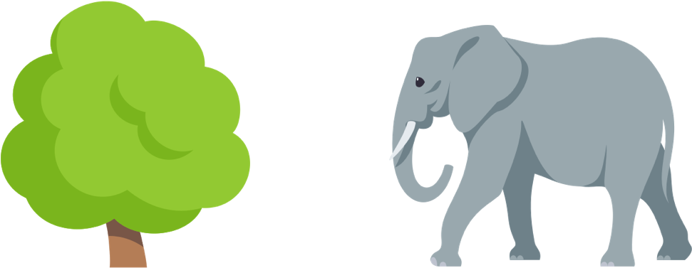 The Deciduous Tree Emoji Symbols The City Of Oakland, - Elephant Emojis (1400x400), Png Download