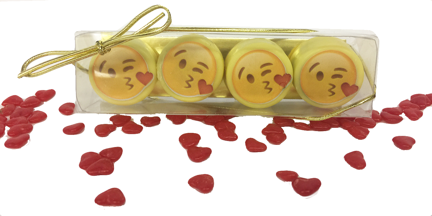 Kiss Emoji Mini Chocolate Covered Oreos - Emoji Kiss (1440x720), Png Download