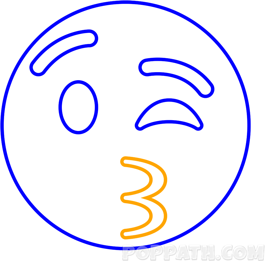 Draw The Number “3” For The Lips - Circle (1000x1000), Png Download