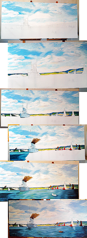 A Tela Original Obviamente Foi Tragada Junto Com O - Painting (281x764), Png Download