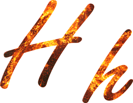 Letter, H, Fire, Embers, Lava, Font - Fire H Letter Png (439x340), Png Download