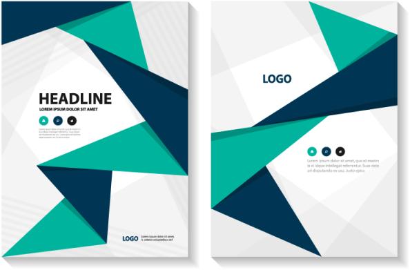 Abstract Brochure Report Template - แผ่น พับ Png (640x640), Png Download