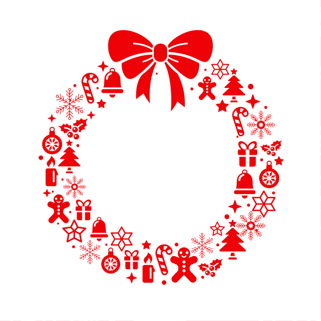 Christmas Elements Png Pic - Personalised Wooden Christmas Eve Box - Christmas Wreath (1024x1024), Png Download