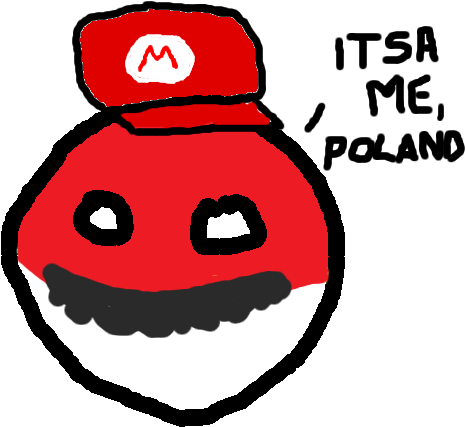 Png - Marioball Polandball (475x450), Png Download