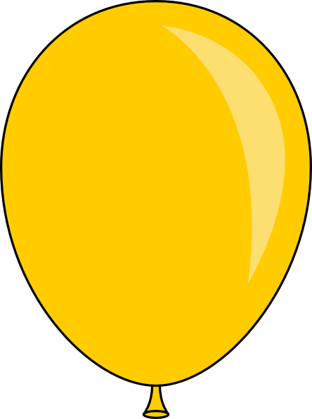 Yellow Balloon Clip Art (444x597), Png Download
