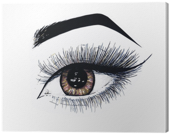 Beautiful Open Female Eye With Long Eyelashes Is Isolated - Eyes Drawing White Background (400x400), Png Download