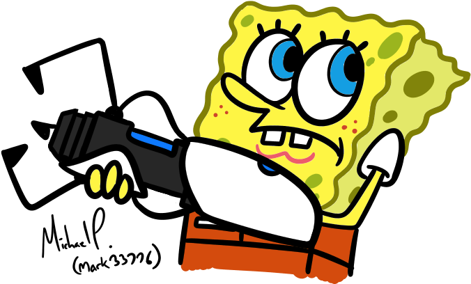 Png Freeuse Spongebob With A By Mark On Deviantart - Drawing (719x463), Png Download