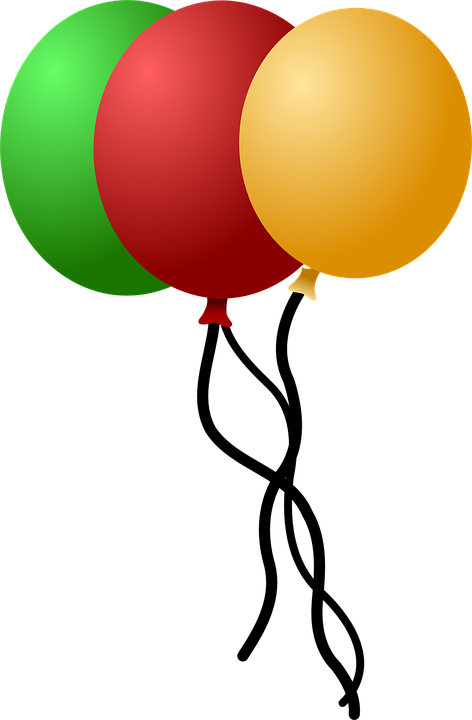 Balloon Green Circus Free Vector Graphic On Pixabay - Red Green And Yellow Balloons (472x720), Png Download