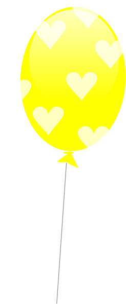 How To Set Use Yellow Balloon With Hearts Svg Vector (246x593), Png Download
