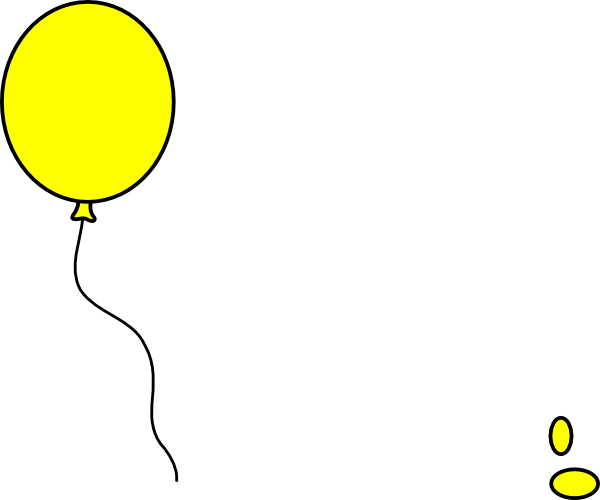 Yellow Balloon Clip Art At Clker Com Vector Clip Art - Clip Art (600x500), Png Download