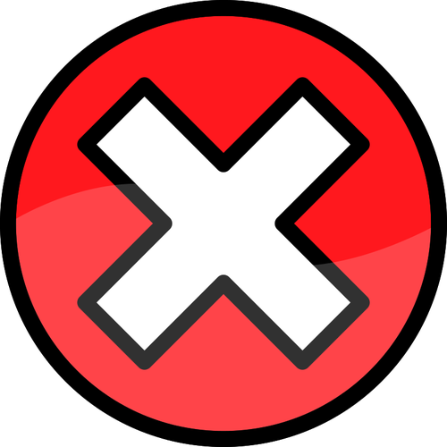 Red Delete Button - Cancel Button (500x500), Png Download