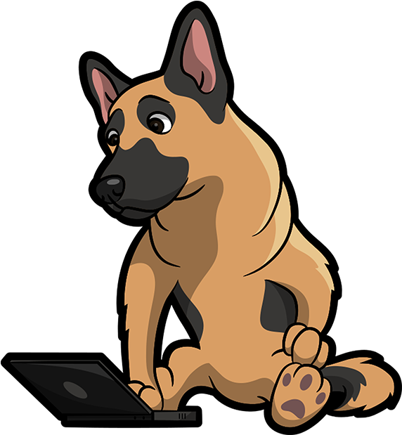 German Shepherd Emoji & Stickers Messages Sticker-6 - German Shepherd On Laptop Smarter Than Honor Student (618x618), Png Download