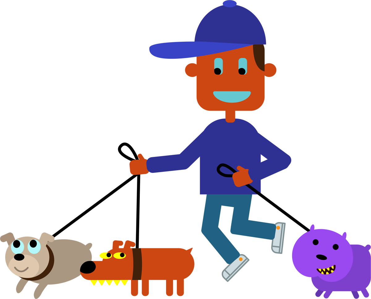 New York Is Hectic And Chaotic - Dog Walker Emoji (1200x968), Png Download