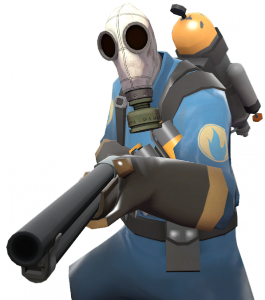 Personnage Garrys Mod Png - Tf2 Blue Pyro (529x599), Png Download