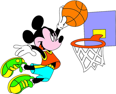 Mickey Playing Basketball - Mickey Mouse Playing Basketball (450x450), Png Download