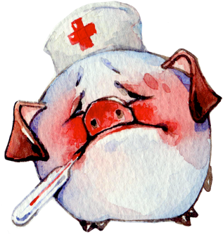 Watercolor Piggies Messages Sticker-5 - Illustration (408x408), Png Download