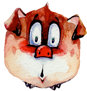 Watercolor Piggies Messages Sticker-3 - Illustration (408x408), Png Download