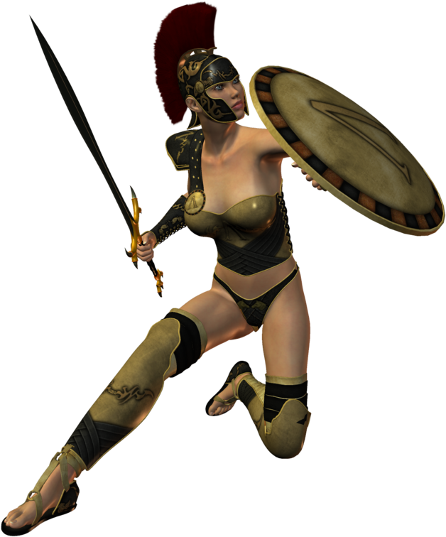 Spartana - Woman Warrior (800x817), Png Download