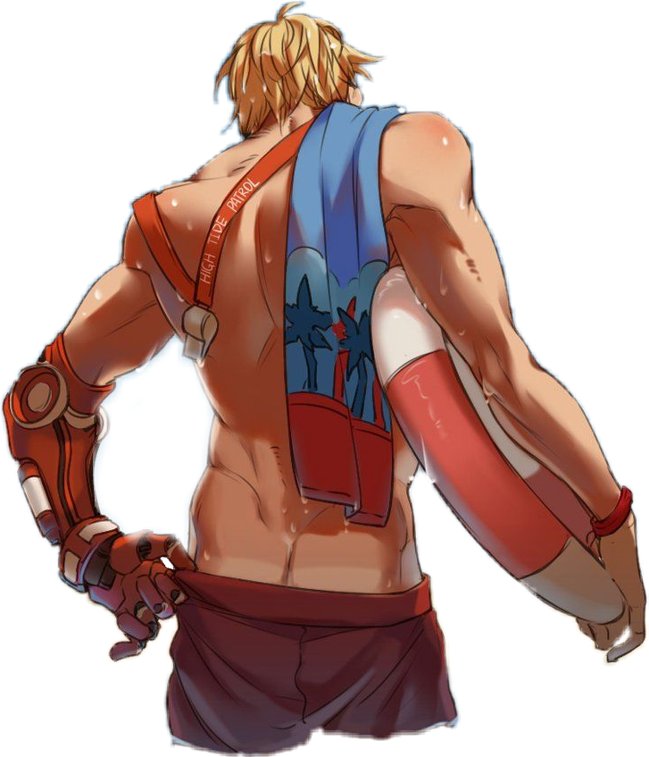 Mccree Beach Skin Hair (727x847), Png Download