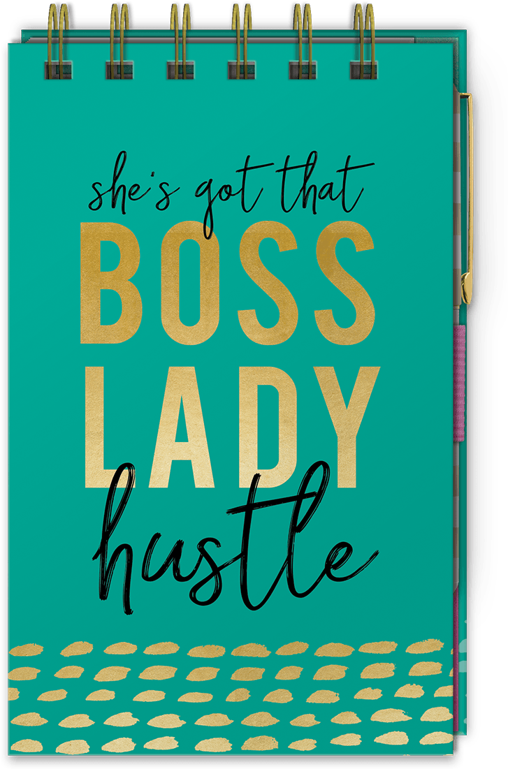 Boss Lady Hustle Spiral Notepad With Pen - Lady Jayne Top Spiral Bound Notepad Jotter (1200x1200), Png Download