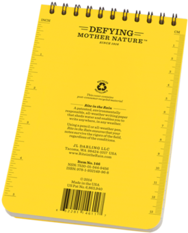4" X 6" All Weather Top Spiral Notebook - Rite Waterproof 3” X 5” Notepad - Yellow (400x356), Png Download
